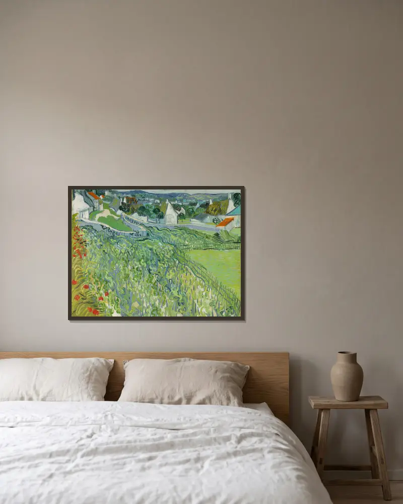 Vinice u Auvers, Vincent van Gogh v rámu na stěně