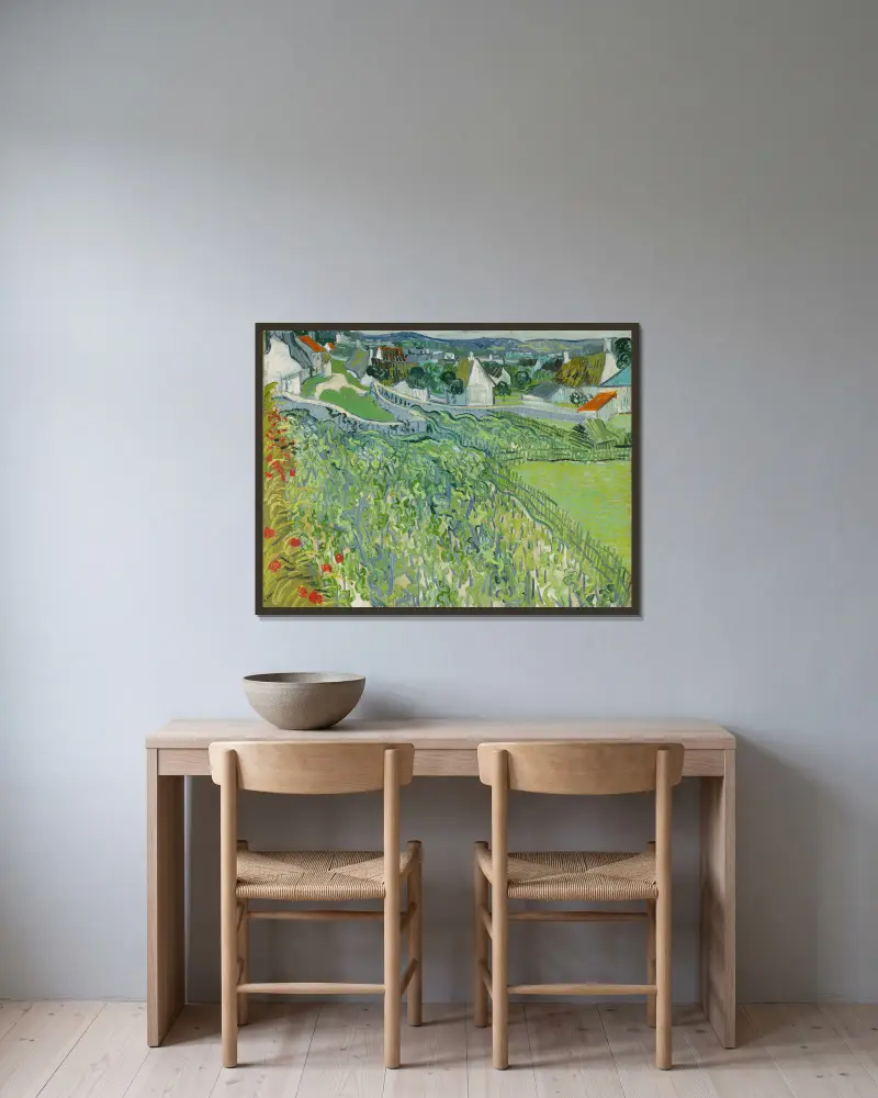 Vinice u Auvers, Vincent van Gogh v rámu na stěně