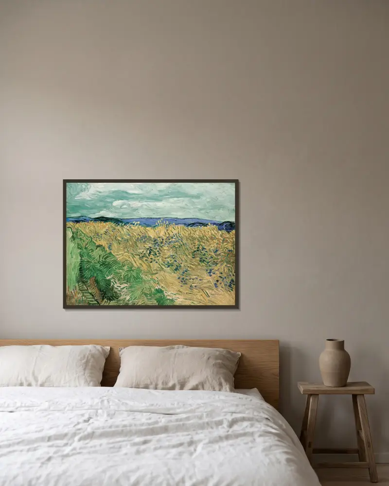 Pšeničné pole s chrpami, Vincent van Gogh v rámu na stěně