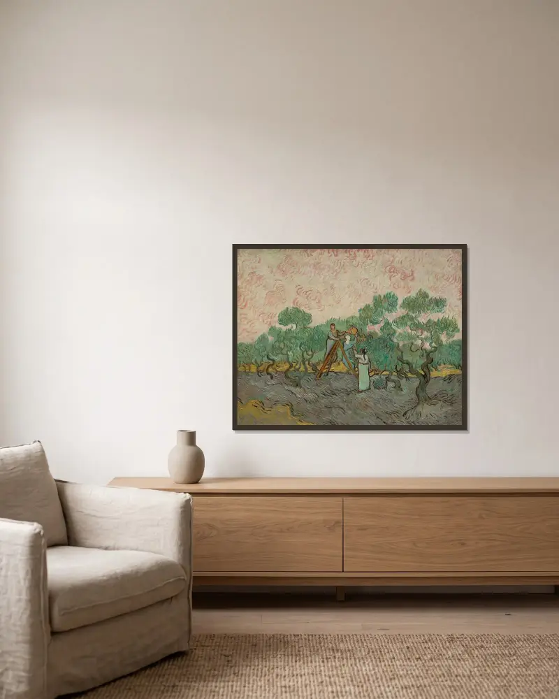 Kobiety zbierające oliwki, Vincent van Gogh w ramie na ścianie