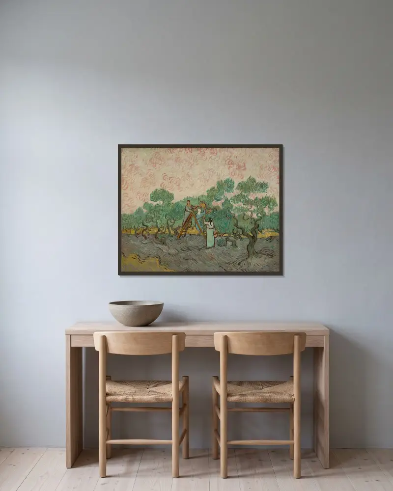 Kobiety zbierające oliwki, Vincent van Gogh w ramie na ścianie