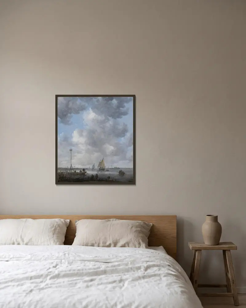 A Calm av Jan van Goyen inramad på en vägg