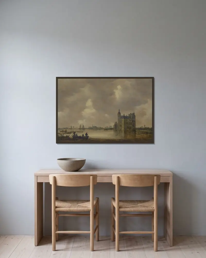 Zamek nad rzeką, Jan van Goyen w ramie na ścianie