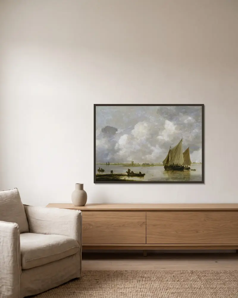 Haarlem Sea av Jan van Goyen inramad på en vägg
