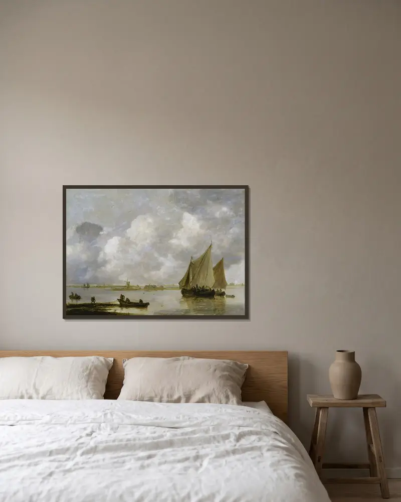 Haarlem Sea av Jan van Goyen inramad på en vägg