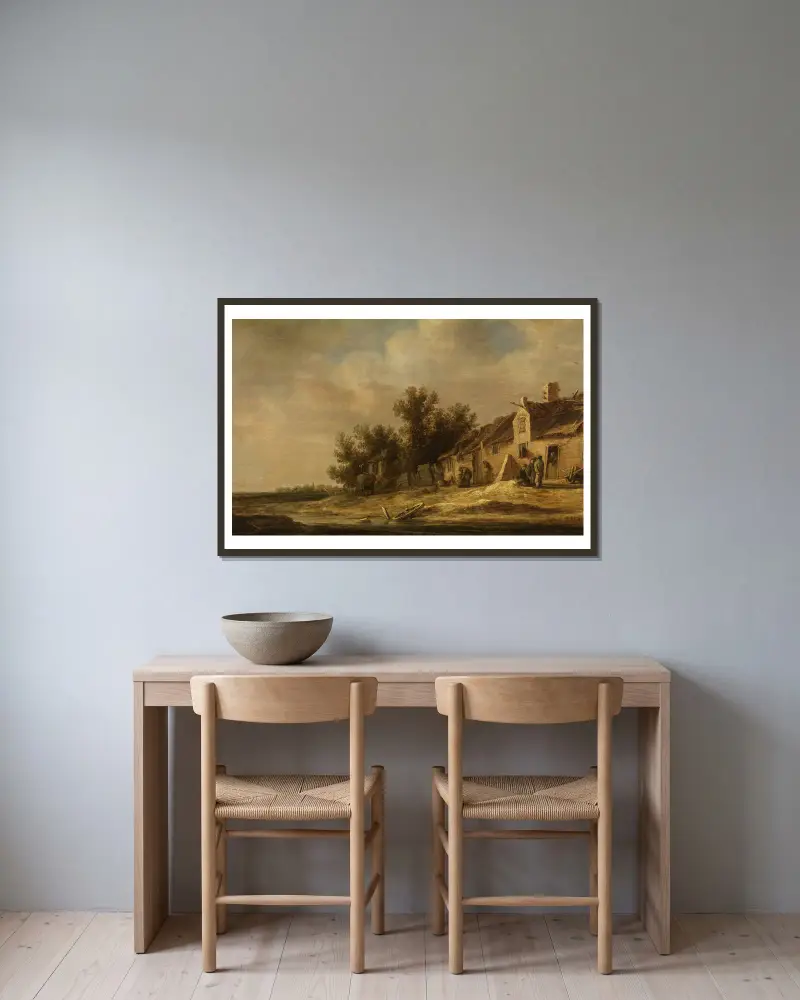 Krajina, 1631, Jan van Goyen v rámu na stěně