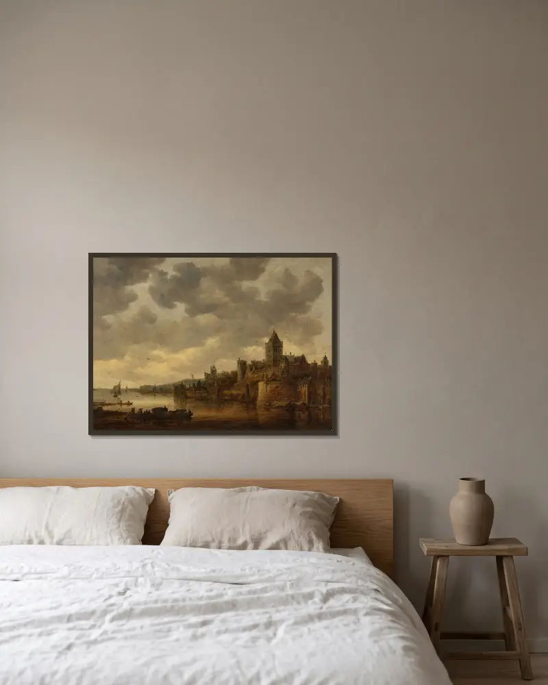 Nijmegen, a view with the Valkhof av Jan van Goyen inramad på en vägg