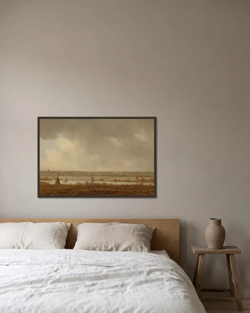 Polderská krajina, Jan van Goyen v rámu na stěně