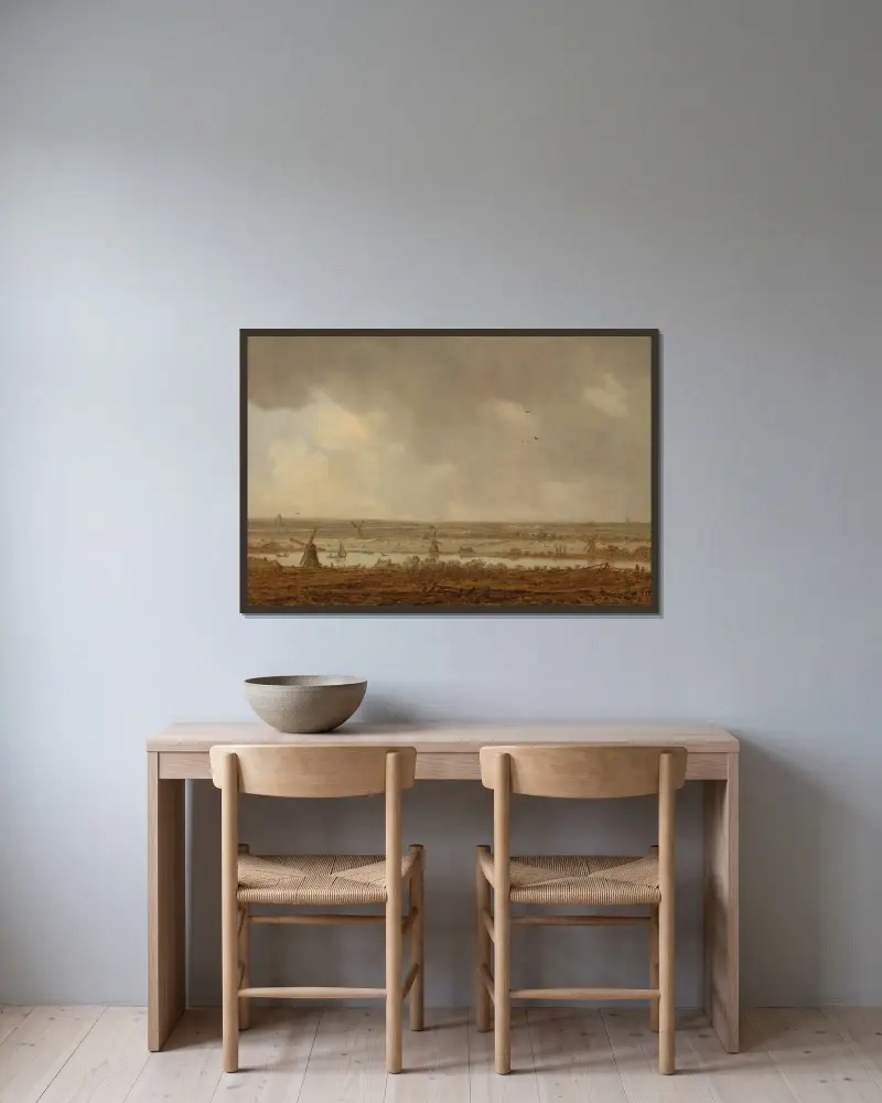 Polderská krajina, Jan van Goyen v rámu na stěně