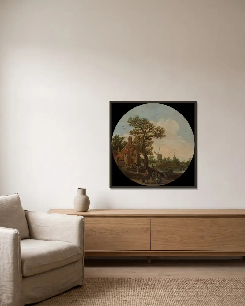 Sommer von Jan van Goyen gerahmt an einer Wand