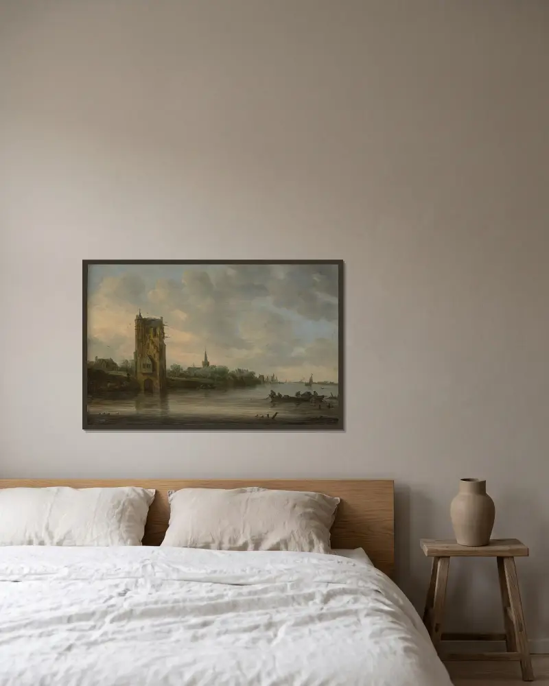 Pelkusporten nära Utrecht av Jan van Goyen inramad på en vägg