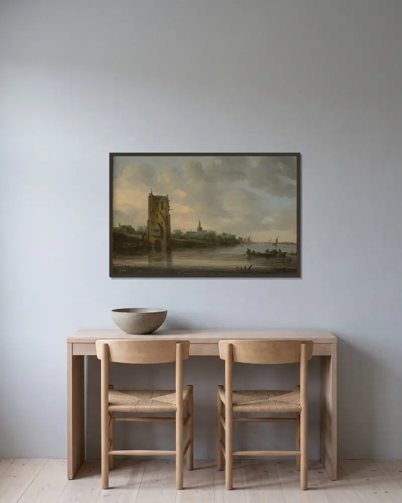 Pelkusporten nära Utrecht av Jan van Goyen inramad på en vägg