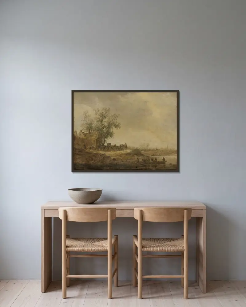 Postój przed zajazdem, Jan van Goyen w ramie na ścianie