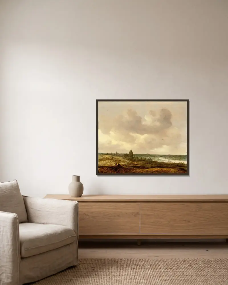 Utsikt över Arnhem av Jan van Goyen inramad på en vägg