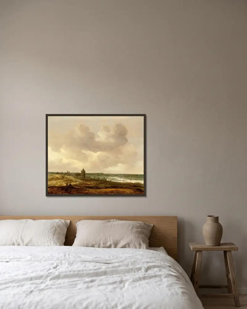 Utsikt över Arnhem av Jan van Goyen inramad på en vägg