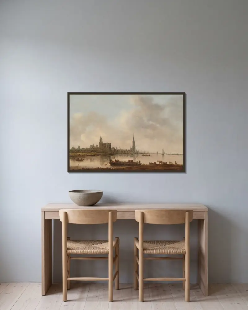 Blick auf Emmerich von Jan van Goyen gerahmt an einer Wand