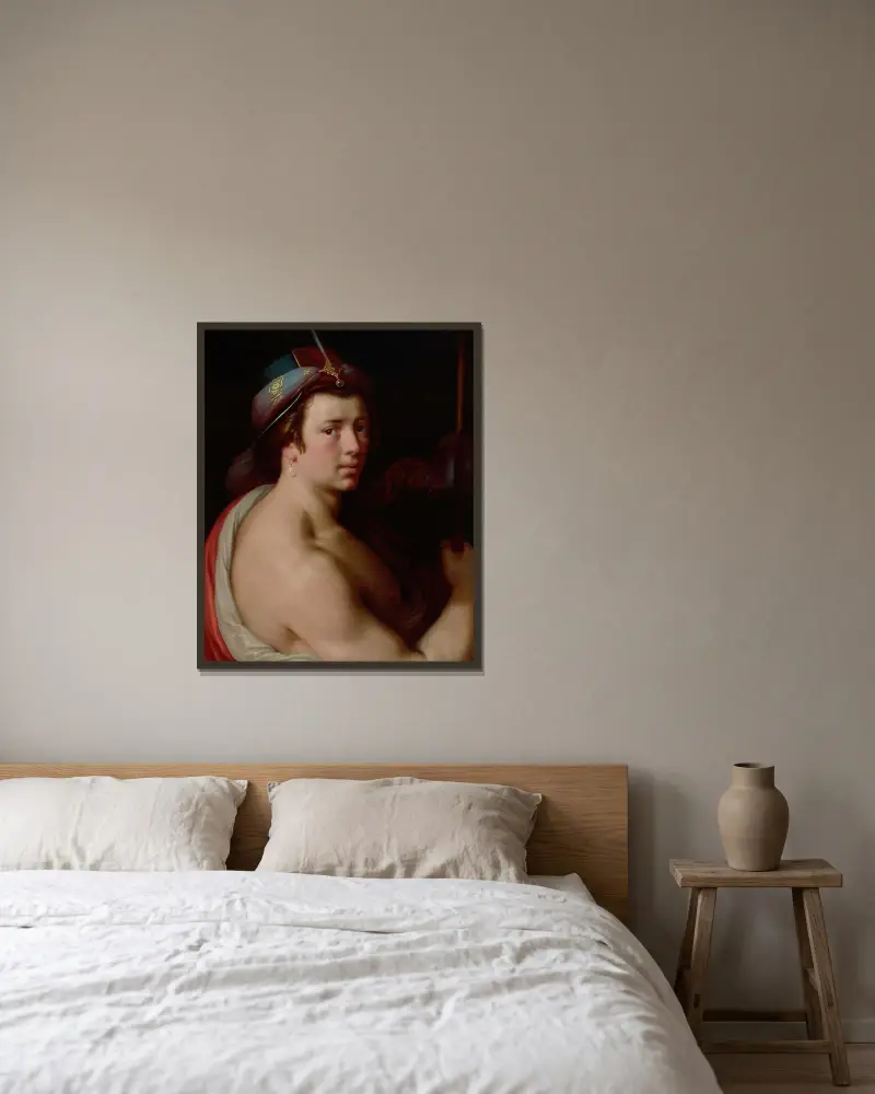 Adonis von Cornelis Cornelisz Van Haarlem gerahmt an einer Wand