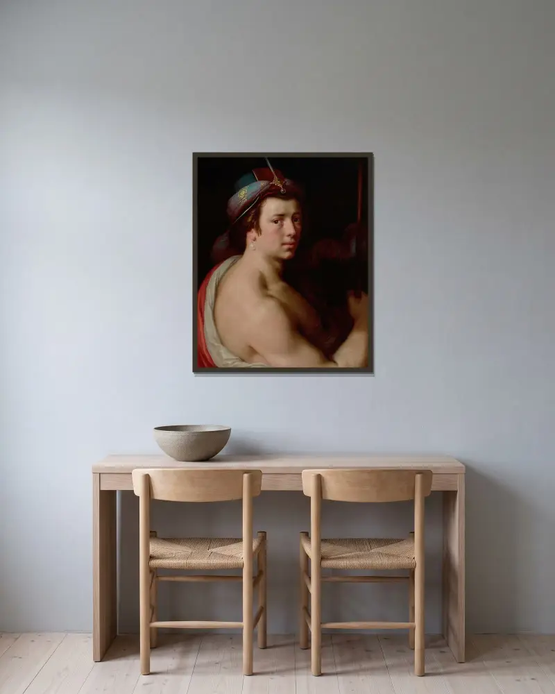 Adonis von Cornelis Cornelisz Van Haarlem gerahmt an einer Wand