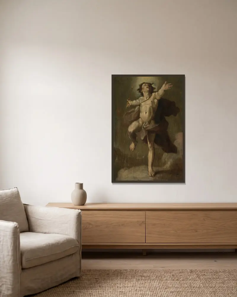 Apollo jako bóg słońca, Cornelis Cornelisz Van Haarlem w ramie na ścianie