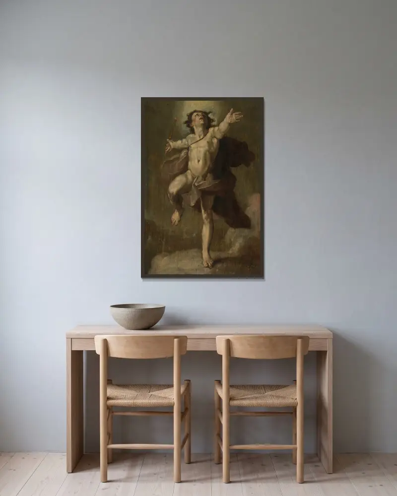 Apollo jako bóg słońca, Cornelis Cornelisz Van Haarlem w ramie na ścianie