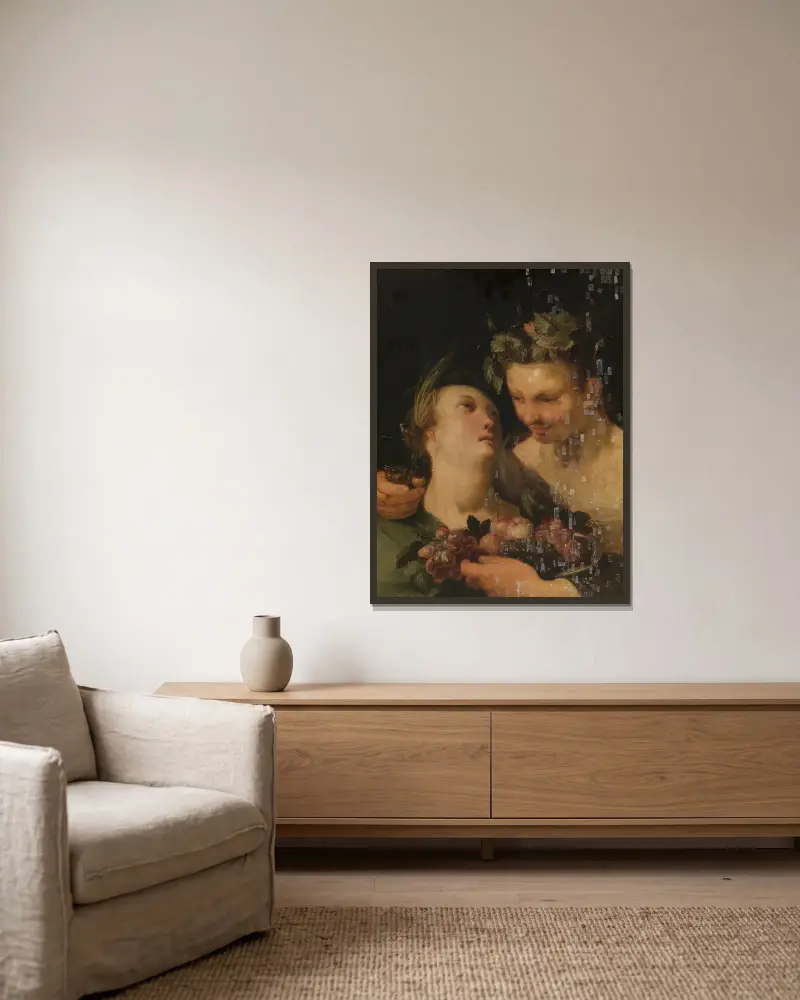 Ceres a Bacchus, Cornelis Cornelisz Van Haarlem v rámu na stěně