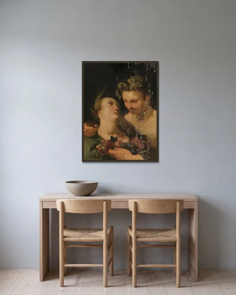 Ceres a Bacchus, Cornelis Cornelisz Van Haarlem v rámu na stěně
