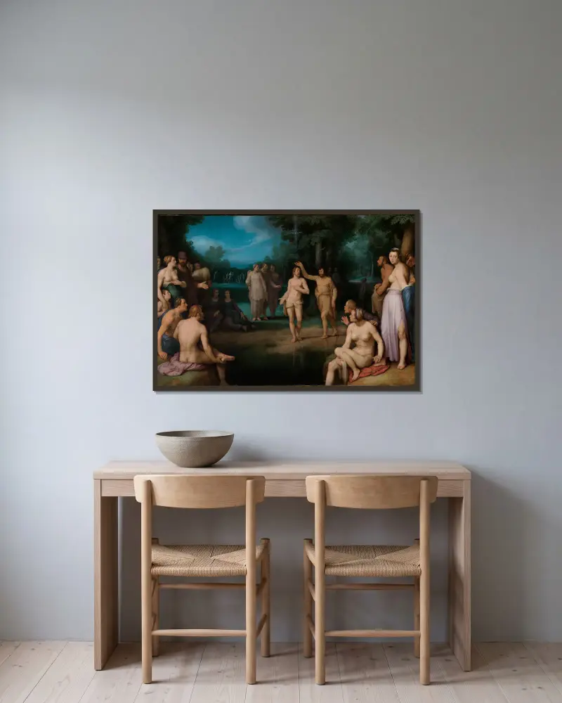 Kristův křest, Cornelis Cornelisz Van Haarlem v rámu na stěně
