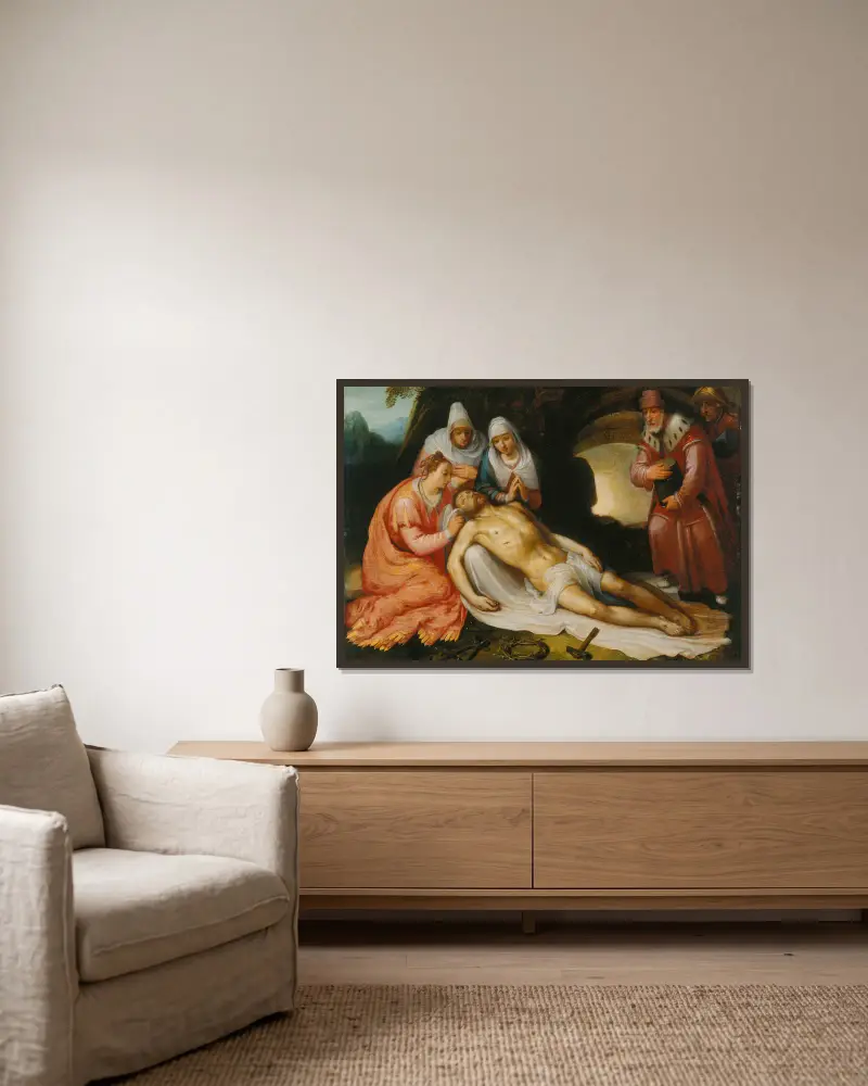 Oplakávání, Cornelis Cornelisz Van Haarlem v rámu na stěně