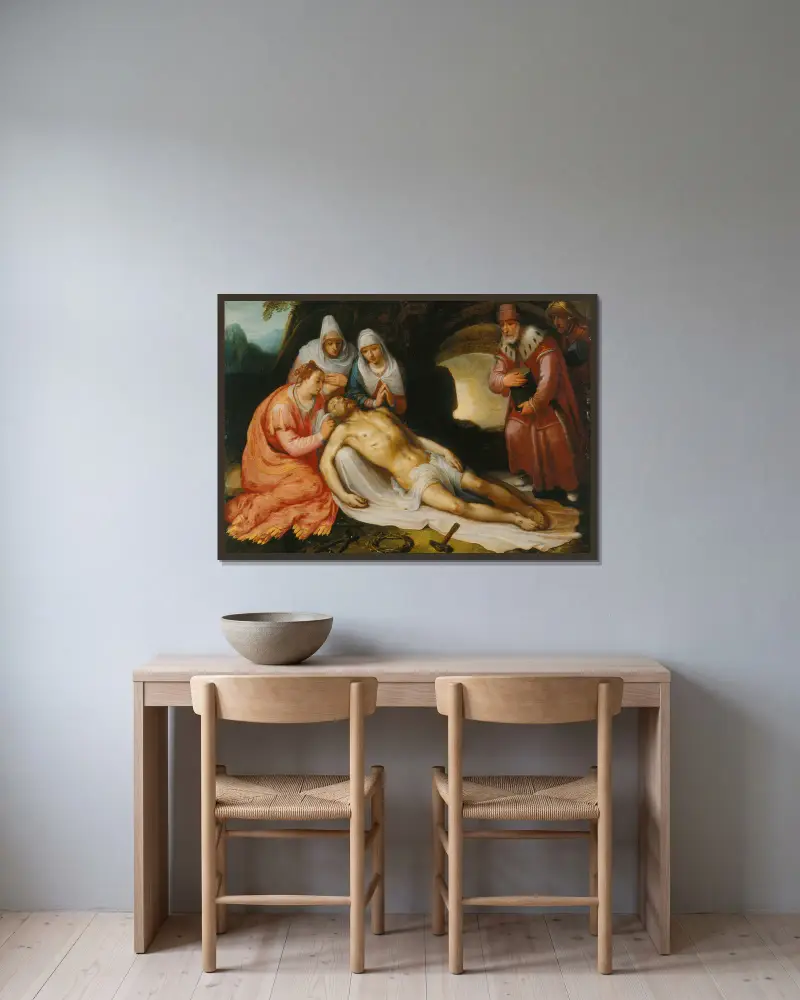 Oplakávání, Cornelis Cornelisz Van Haarlem v rámu na stěně
