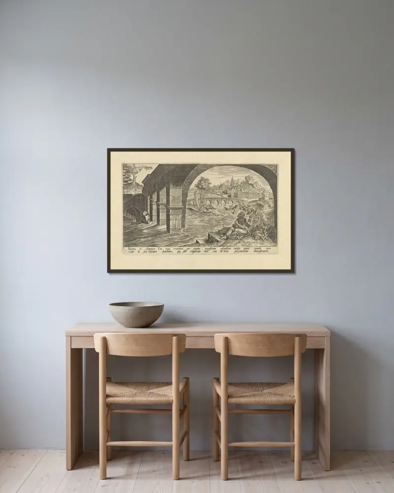 Jona klagar under kurbitsen av Maarten Van Heemskerck inramad på en vägg