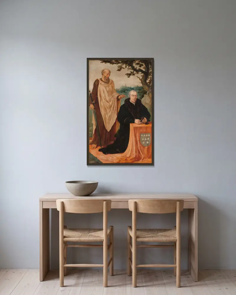 Sibylla Erythrea av Maarten Van Heemskerck inramad på en vägg
