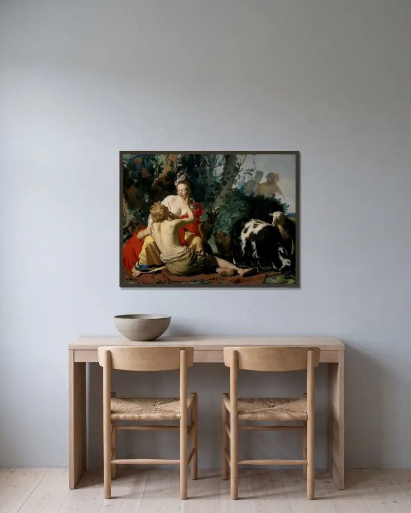 Granida a Daifilo, Gerard van Honthorst v rámu na stěně