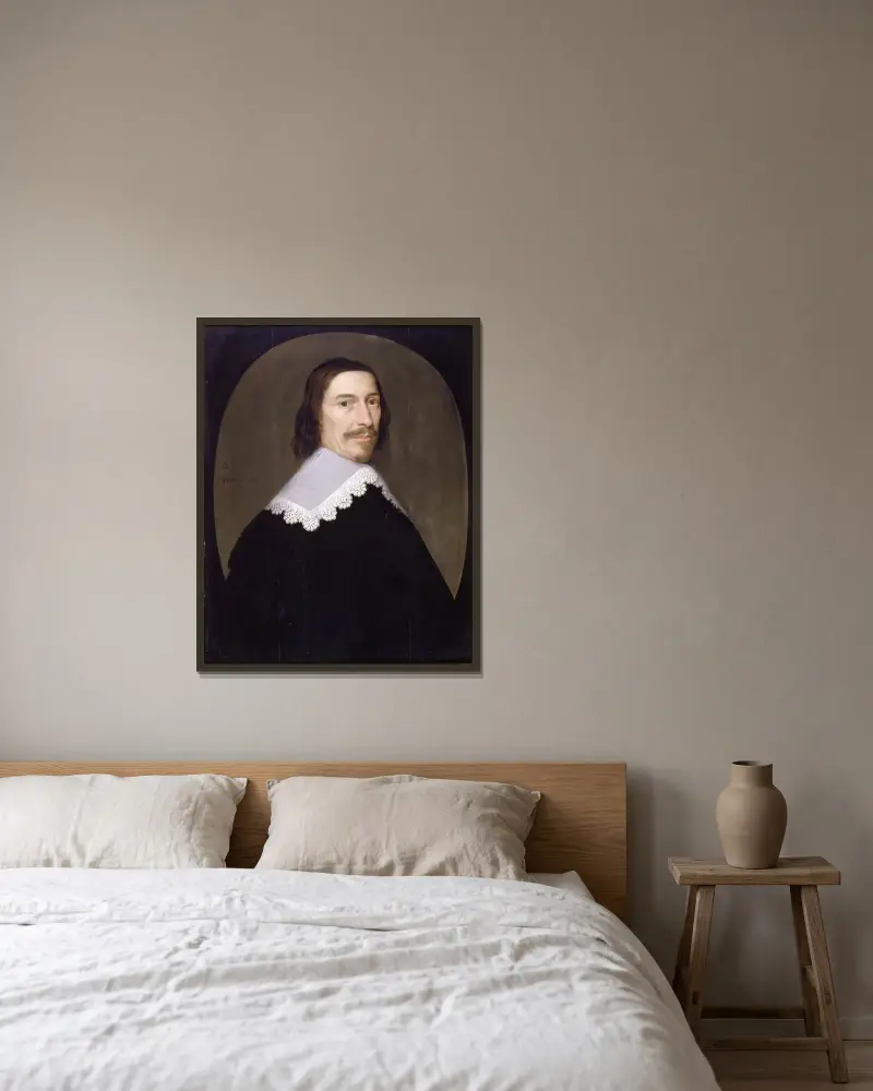 Jacob de Witt av Gerard van Honthorst inramad på en vägg
