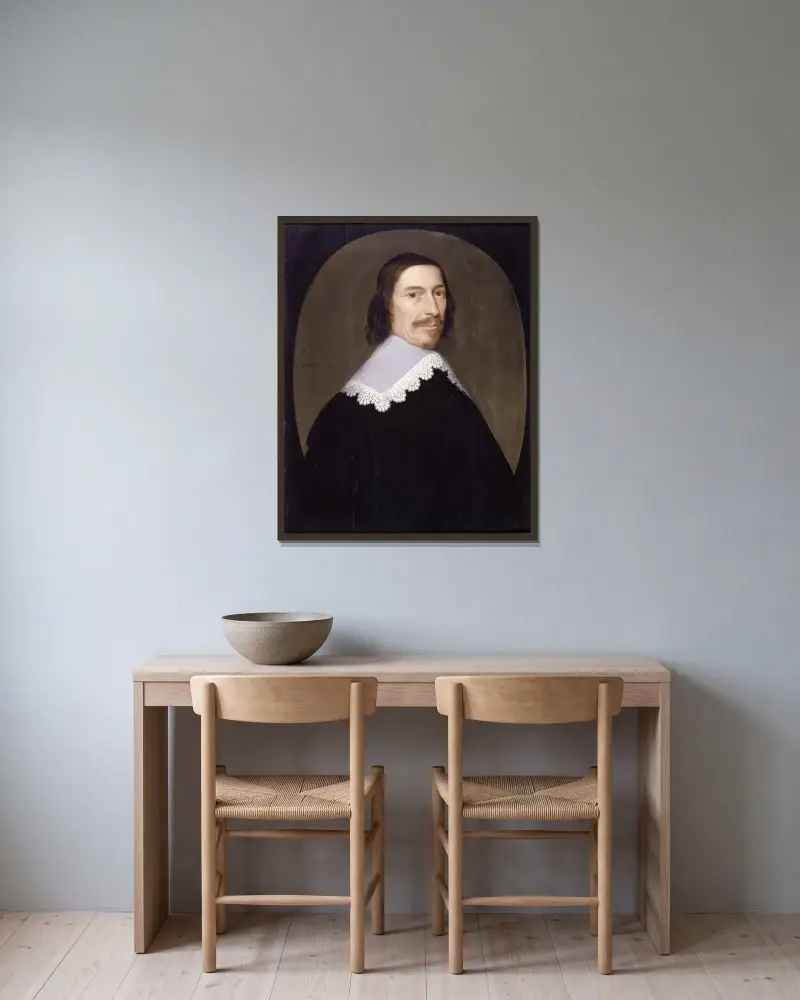 Jacob de Witt av Gerard van Honthorst inramad på en vägg