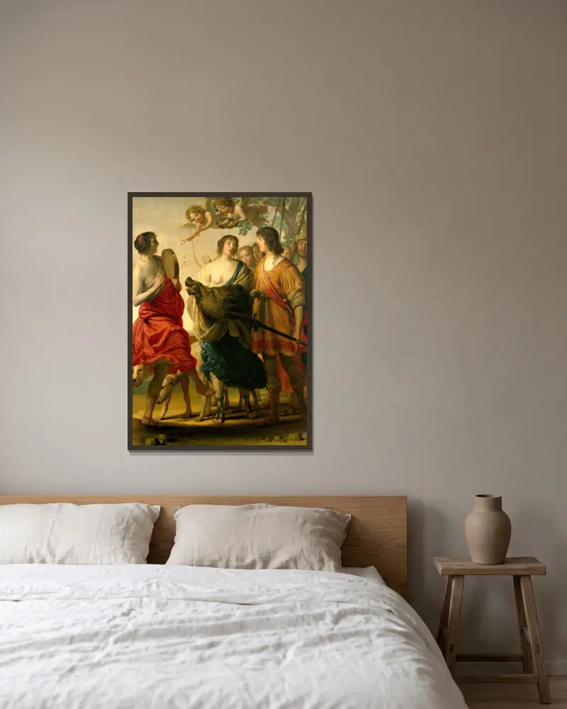 Meleager i Atalanta, Gerard van Honthorst w ramie na ścianie