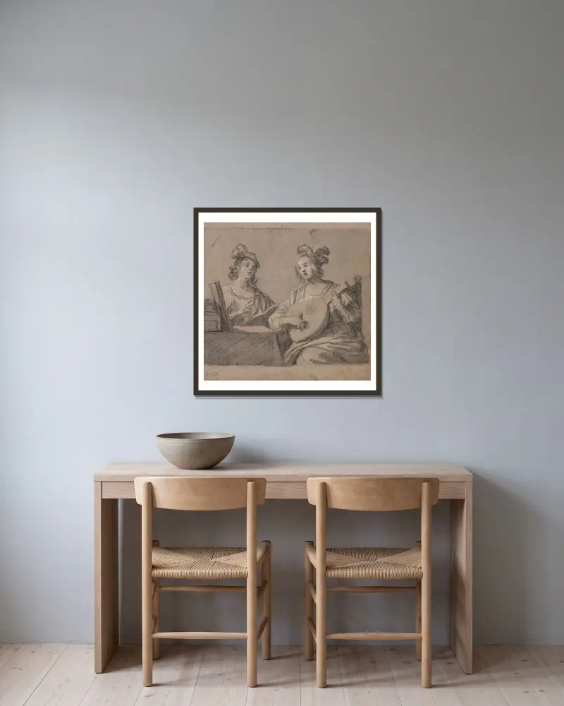 Hudební scéna, Gerard van Honthorst v rámu na stěně