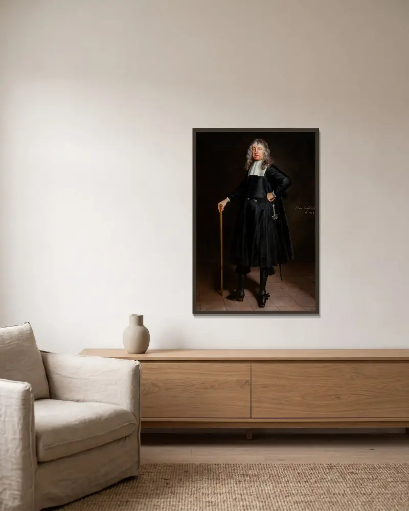 Sir Norton Knatchbull, 1:e baronet (1602–1685) av Samuel van Hoogstraten inramad på en vägg