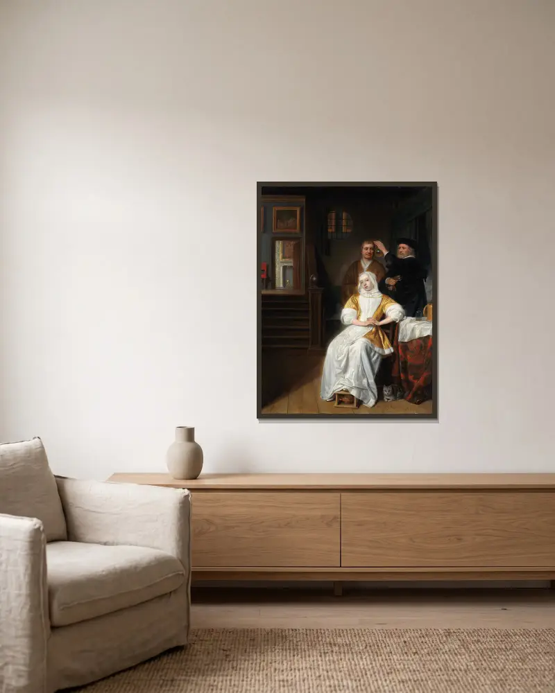 Chora kobieta, Samuel van Hoogstraten w ramie na ścianie