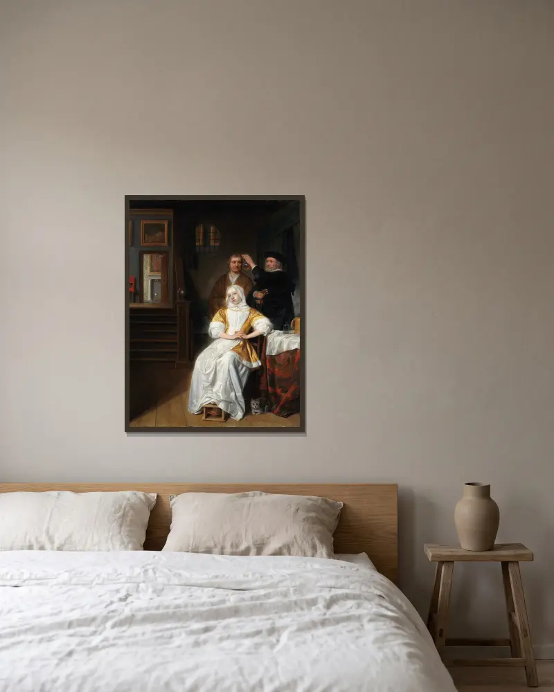 Chora kobieta, Samuel van Hoogstraten w ramie na ścianie