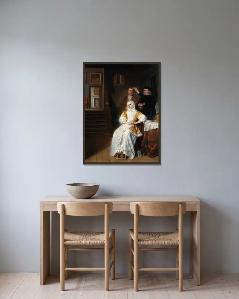 Chora kobieta, Samuel van Hoogstraten w ramie na ścianie