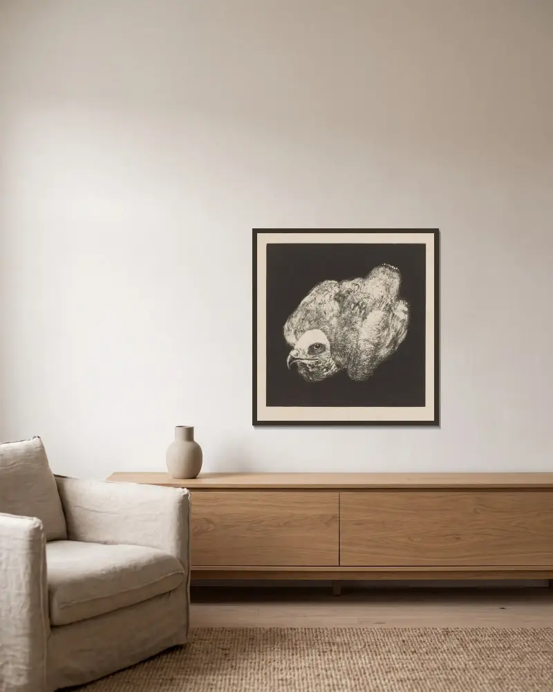 Wiesenweihe von Theo van Hoytema gerahmt an einer Wand