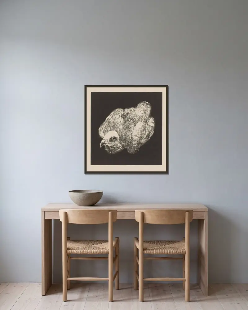 Wiesenweihe von Theo van Hoytema gerahmt an einer Wand