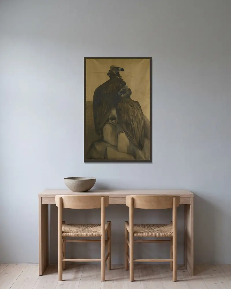 Zwei arabische Geier, 1885 – Nr. 1 von Theo van Hoytema gerahmt an einer Wand