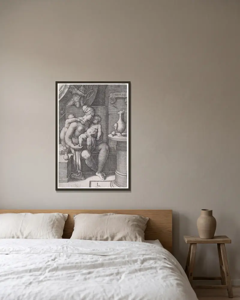 Caritas, Lucas Van Leyden v rámu na stěně
