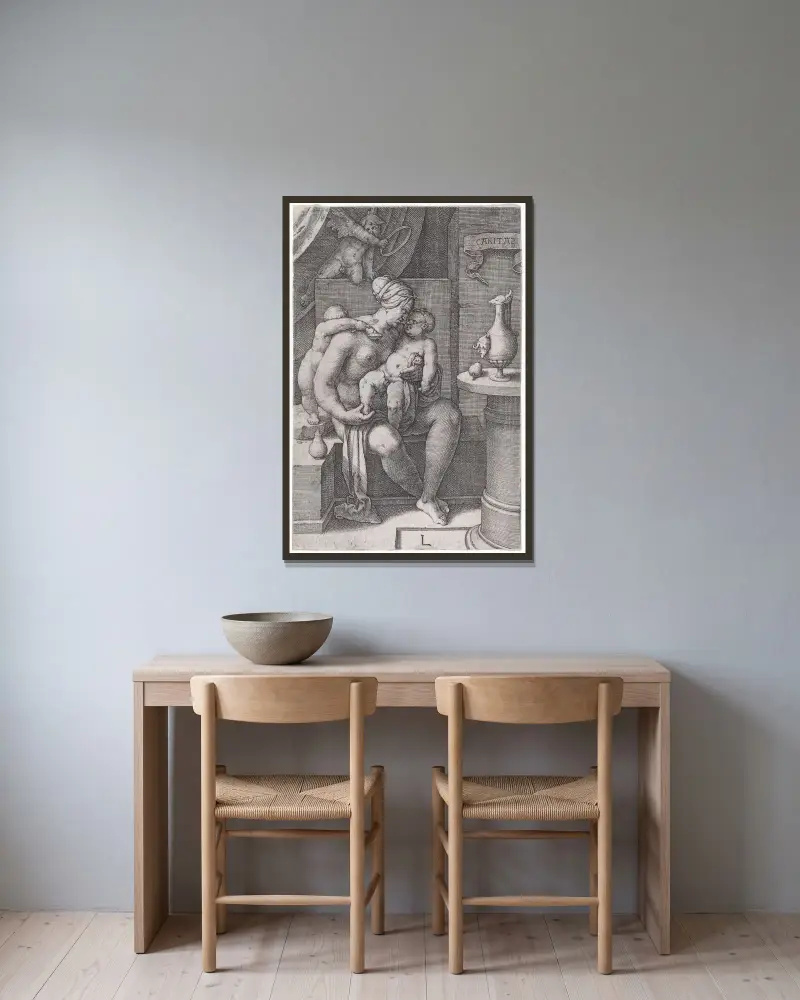 Caritas, Lucas Van Leyden v rámu na stěně