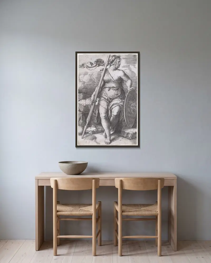 Pallas Athéna, Lucas Van Leyden v rámu na stěně