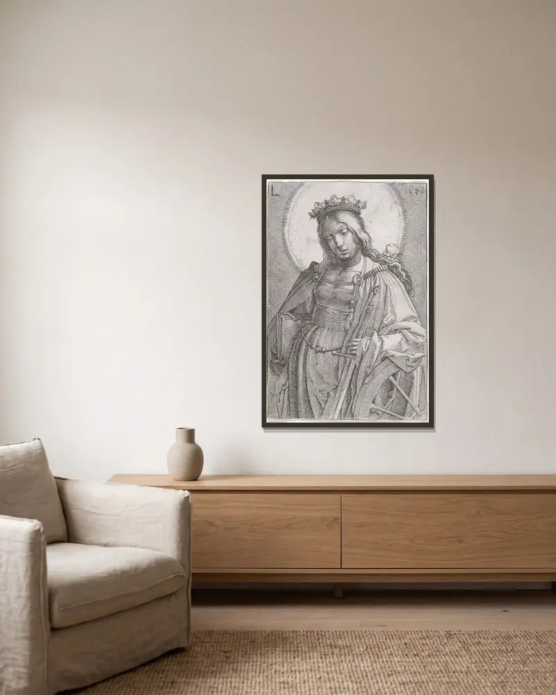 Święta Katarzyna, Lucas Van Leyden w ramie na ścianie