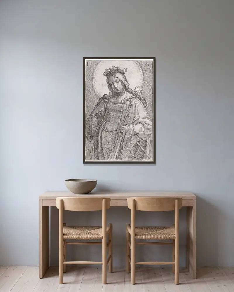Święta Katarzyna, Lucas Van Leyden w ramie na ścianie