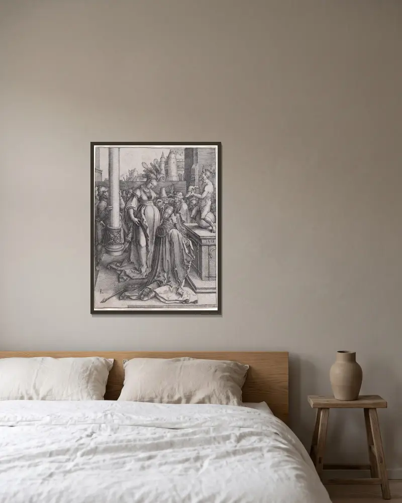 Bałwochwalstwo Salomona, 1514, Lucas Van Leyden w ramie na ścianie