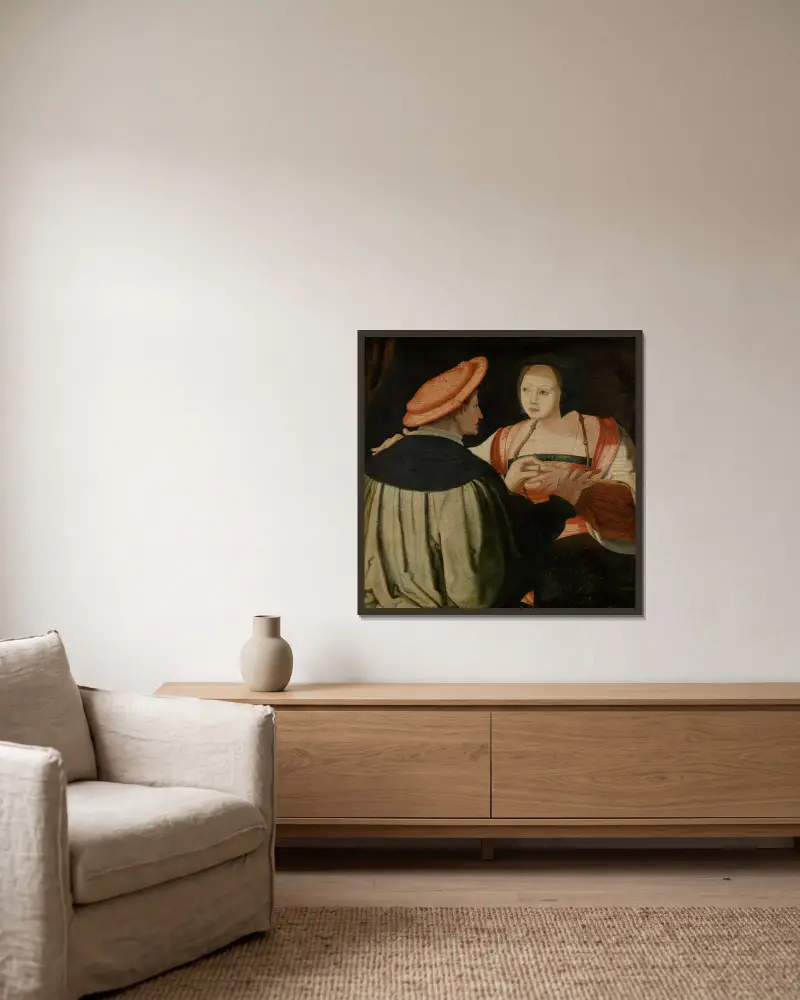 Zasnoubení, Lucas Van Leyden v rámu na stěně